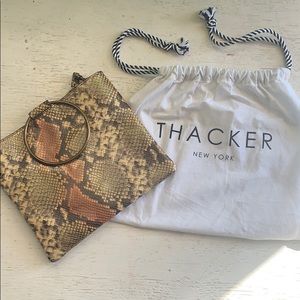 Thacker Le Pouch Taupe Python bag